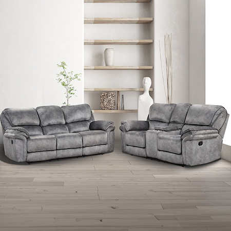 Manual Reclining Sofa and Loveseat Set