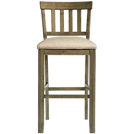 30" Slat Back Bar Stool