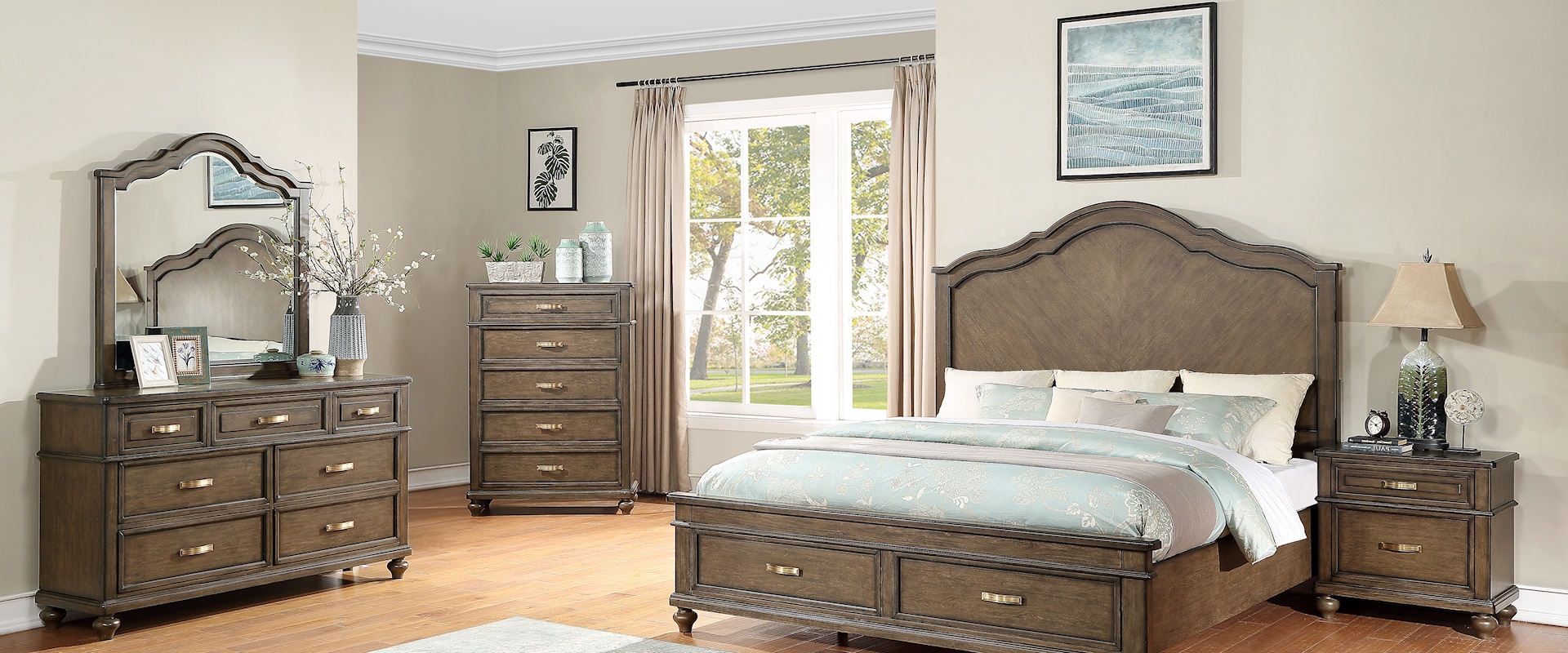 Transitional 5-Piece Queen Bedroom Set