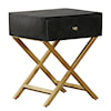 Accentrics Home Accents Black & Brass Side Table with Drawer