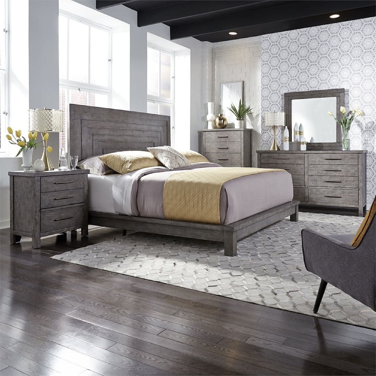 Libby Modern Farmhouse Queen Platform Bedroom Group