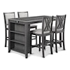 New Classic Amy Transitional 5-Piece Counter Height Dining Set with 60" Table