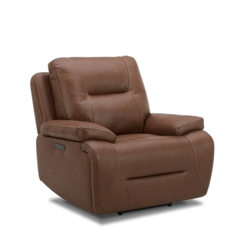 Casual Leather Swivel Glider Power Recliner with Pillow Arms