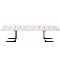 Contemporary Bed Bench with Black Chrome Base