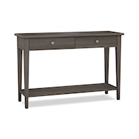 Transitional 2-Drawer Sofa Table with Fixed Shelf