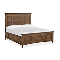 Traditional King Panel Bed with Storage Rails