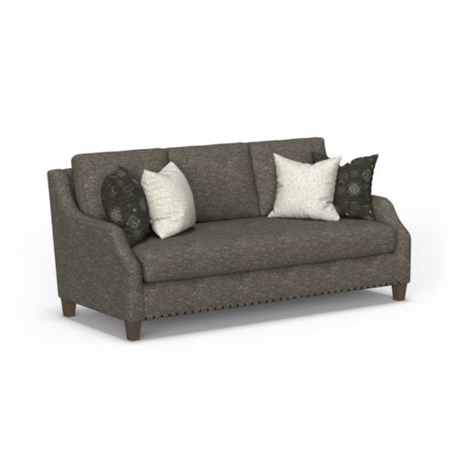 Transitional Bench Sofa with Nailhead Trim