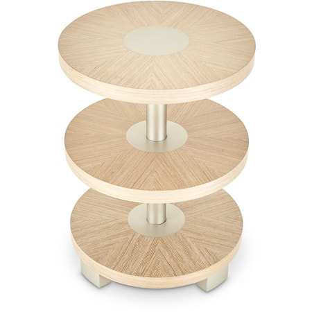 Contemporary 3-Shelf Round Chairside Table