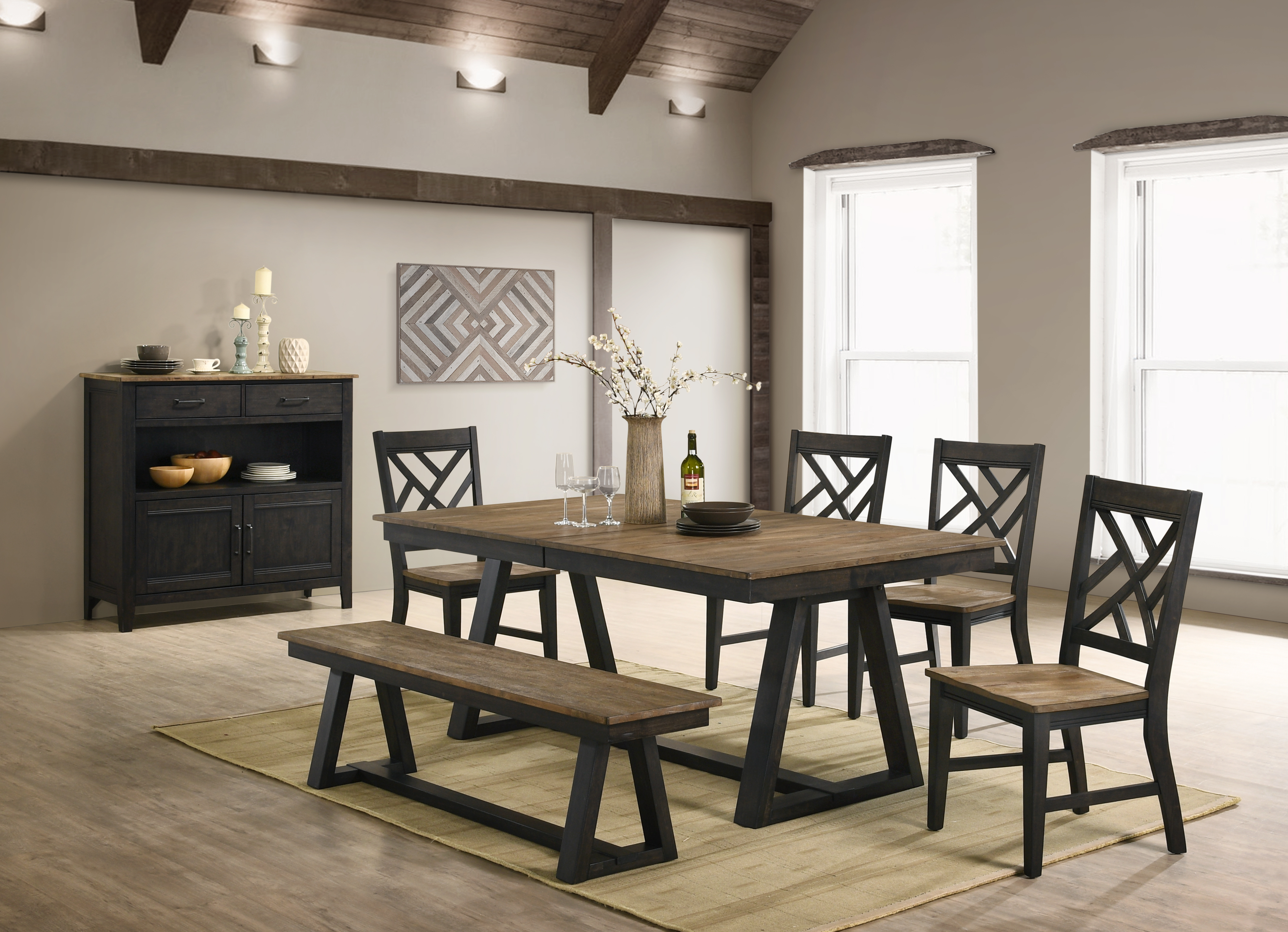 harper 5 piece low dining setting