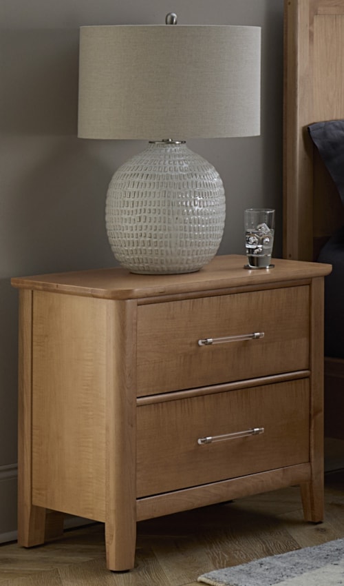 Transitional 2-Drawer Nightstand with Self-Closing Drawers