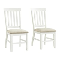 Transitional Dining Side Chair Set with Upholstered Seats