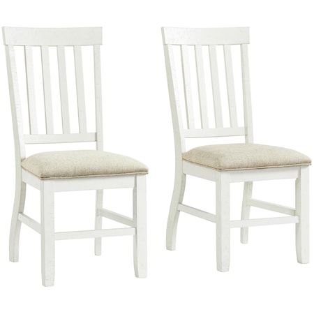 Transitional Dining Side Chair Set with Upholstered Seats