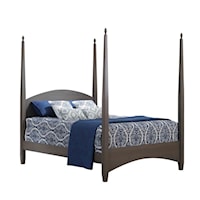 Contemporary King Pencil Post Bed in Smoke Stain Finish