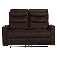 Contemporary Reclining Loveseat with Track Arms