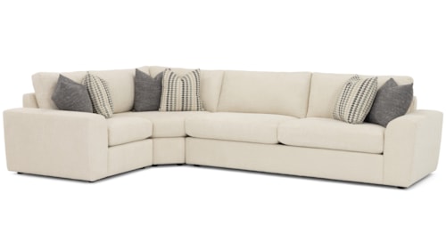 Contemporary 3-pc. Sectional Sofa w/Throw Pillows