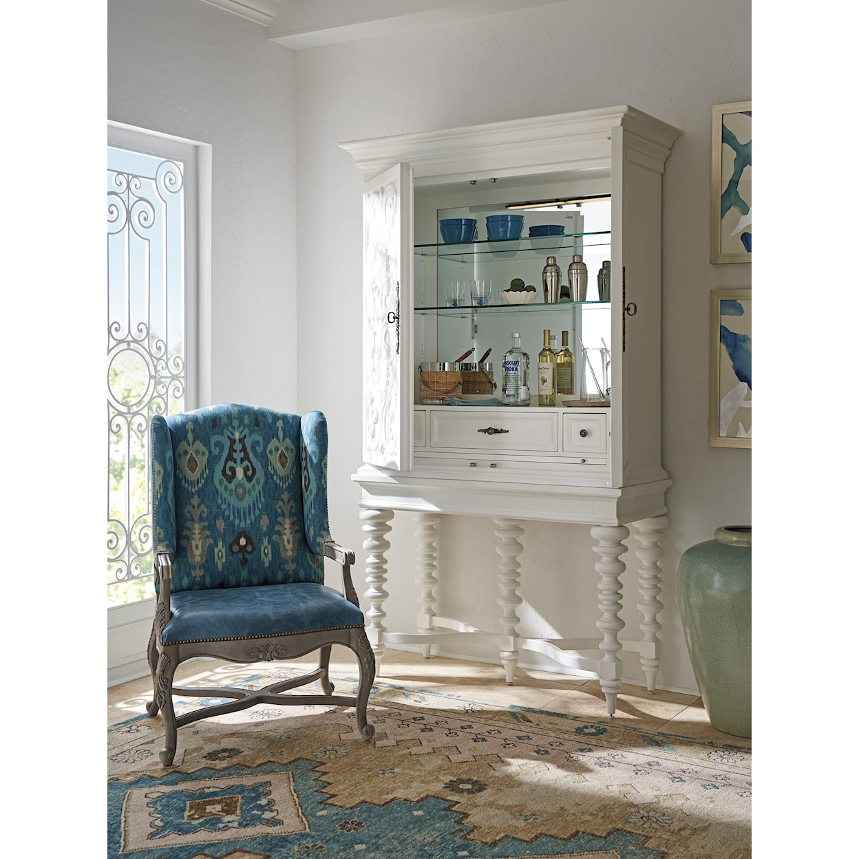 Barclay Butera Villa Blanca Arezzo Bar Cabinet