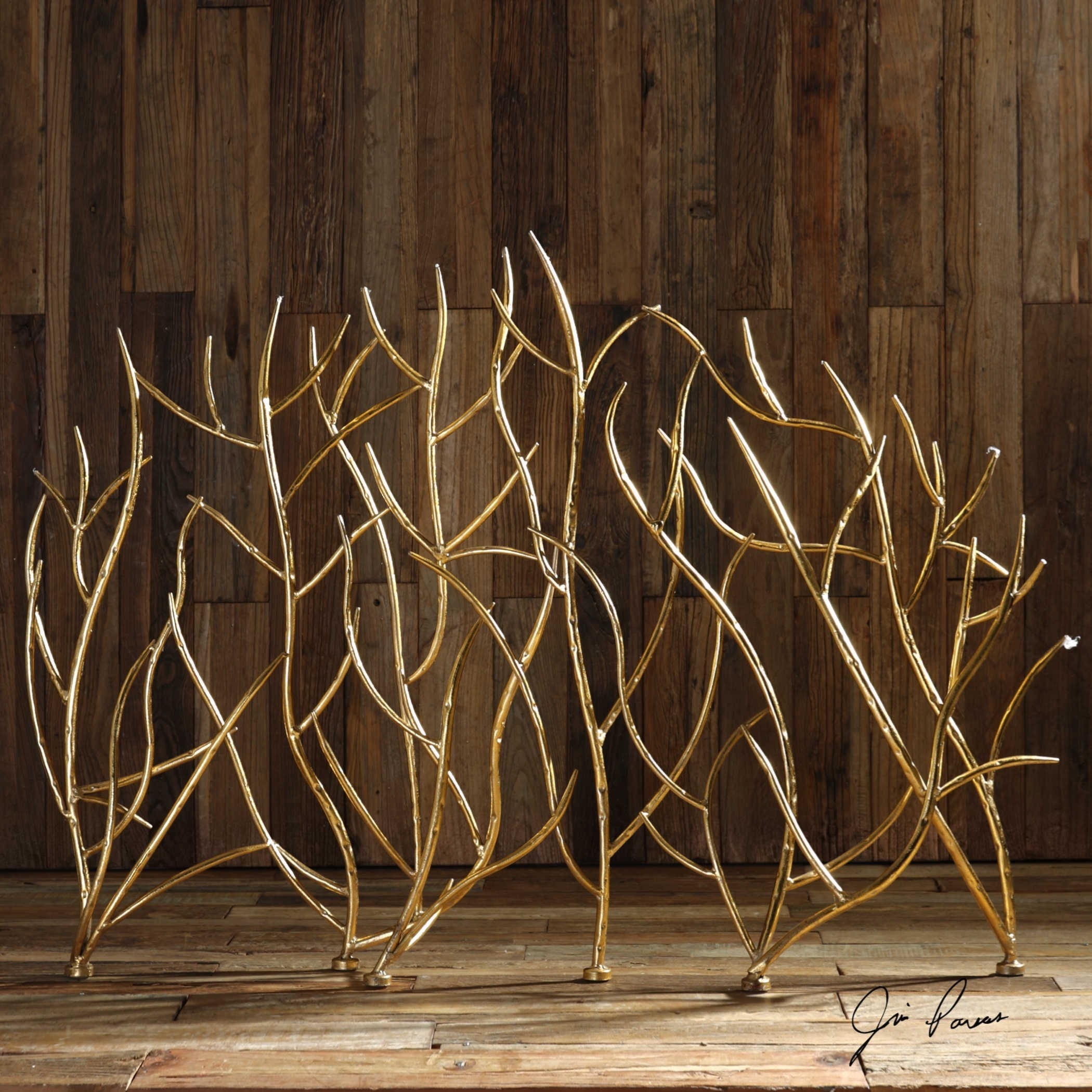 Uttermost Accessories 18796 Gold Branches Decorative Fireplace Screen  Upper Room Home Furnishings Accessories