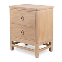 Coastal 2-Drawer Nightstand with Power Outlet and USB Port(s)