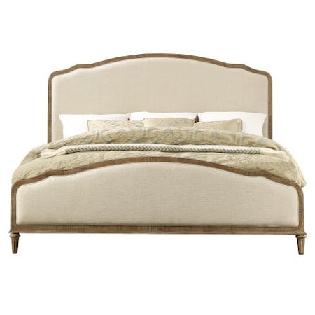 King Arched Panel Bed with Upholstery