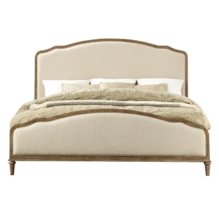 Queen Arched Panel Bed with Upholstery