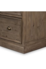 Four Hands Lifestyle Transitional Double Pedestal Large Desk with Inlaid Leather Top