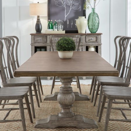 9-Piece Trestle Dining Set