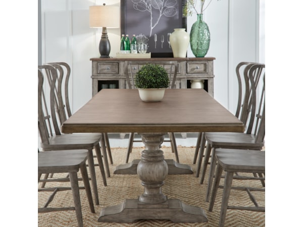 9-Piece Trestle Dining Set