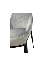 Moe's Home Collection Sedona Contemporary Grey Velvet Upholstered Dining Chair