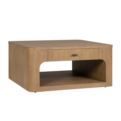 Transitional Square Coffee Table with Casters