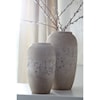 Ashley Signature Design Accents Dimitra Brown/Cream Vase Set