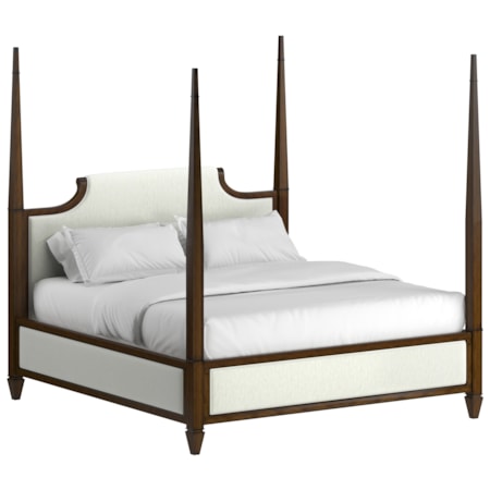 King Upholstered Poster Bed