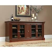 Traditional Storage Credenza with Safety-Tempered Glass
