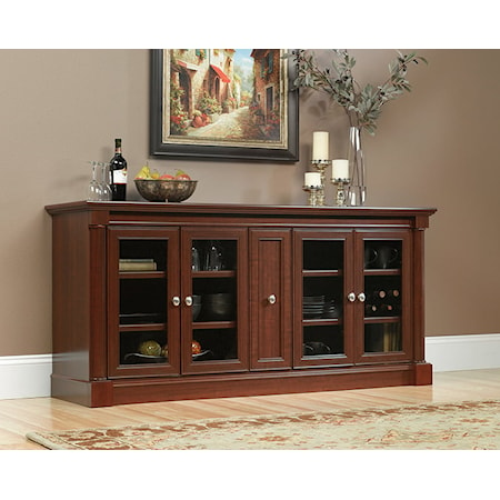 Traditional Storage Credenza with Safety-Tempered Glass