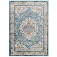 Anisah Distressed Floral Persian Medallion 8x10 Area Rug