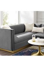 Modway Sanguine Sanguine Channel Tufted Performance Velvet 7-Piece Left-Facing Modular Sectional Sofa