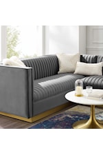 Modway Sanguine Sanguine Channel Tufted Performance Velvet Modular Sectional Sofa Loveseat