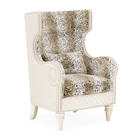 Traditional Upholstered Arm Chair with Winged Back