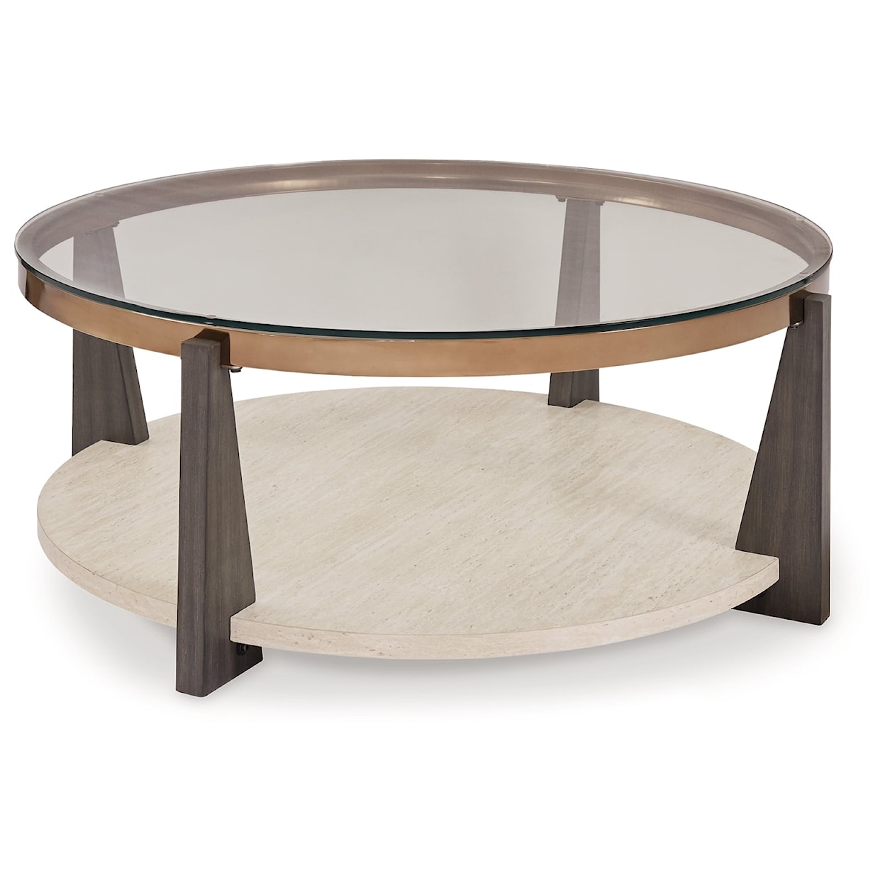 SIGNATURE DESIGN BY ASHLEY - Tavolo rotondo Realyn, legno bianco/marrone SIGNATURE DESIGN BY ASHLEY - Tavolo rotondo Realyn, legno bianco/marrone