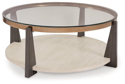 Round Coffee Table with Casters