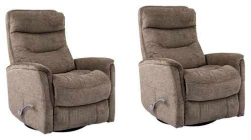 Casual Manual Swivel Glider Recliner with Articulating Headrest (Set of 2)