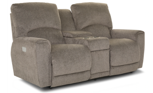 Casual Reclining Loveseat with Center Console