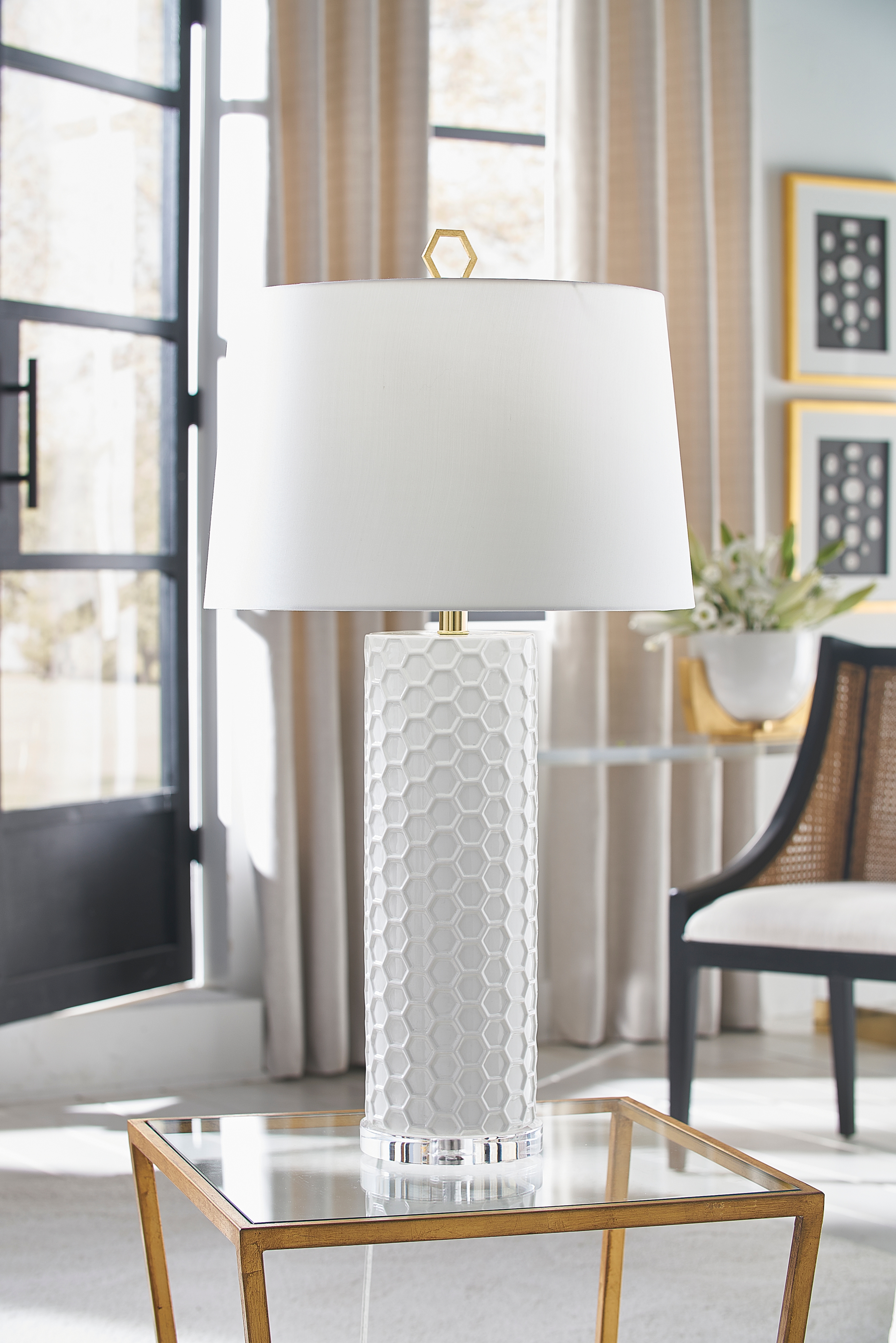 Chelsea House Shayla Copas April Honeycomb Lamp - White