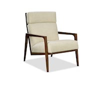 Transitional Accent Chair with Wood Frame