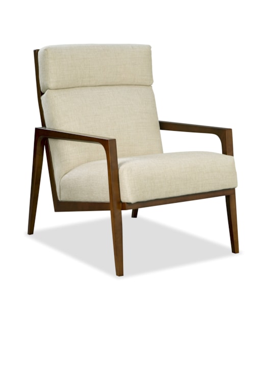Transitional Accent Chair with Wood Frame