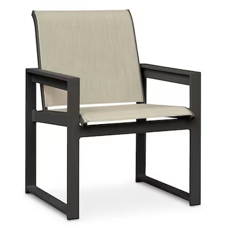 Outdoor Track Arm Sling Dining Chair