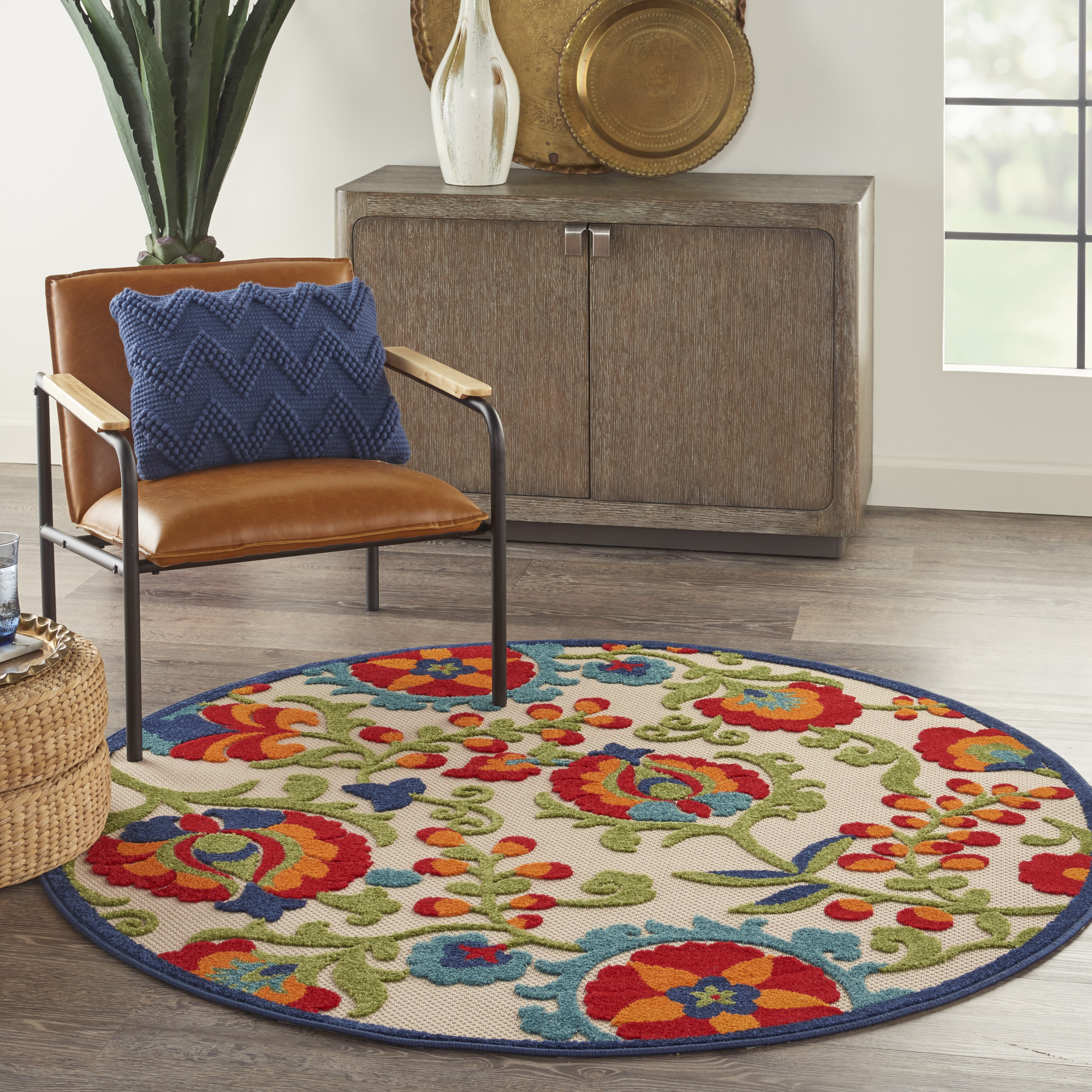 Nourison Aloha 5'3" Round  Rug