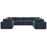 Down Filled Overstuffed 8 Piece Sectional Sofa Set