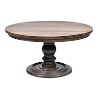 Farmhouse 60" Round Dining Table with Extendable Leaf