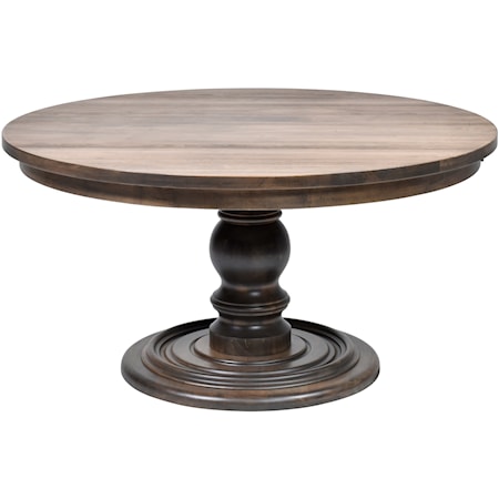 Farmhouse 48" Round Dining Table with Extendable Leaf