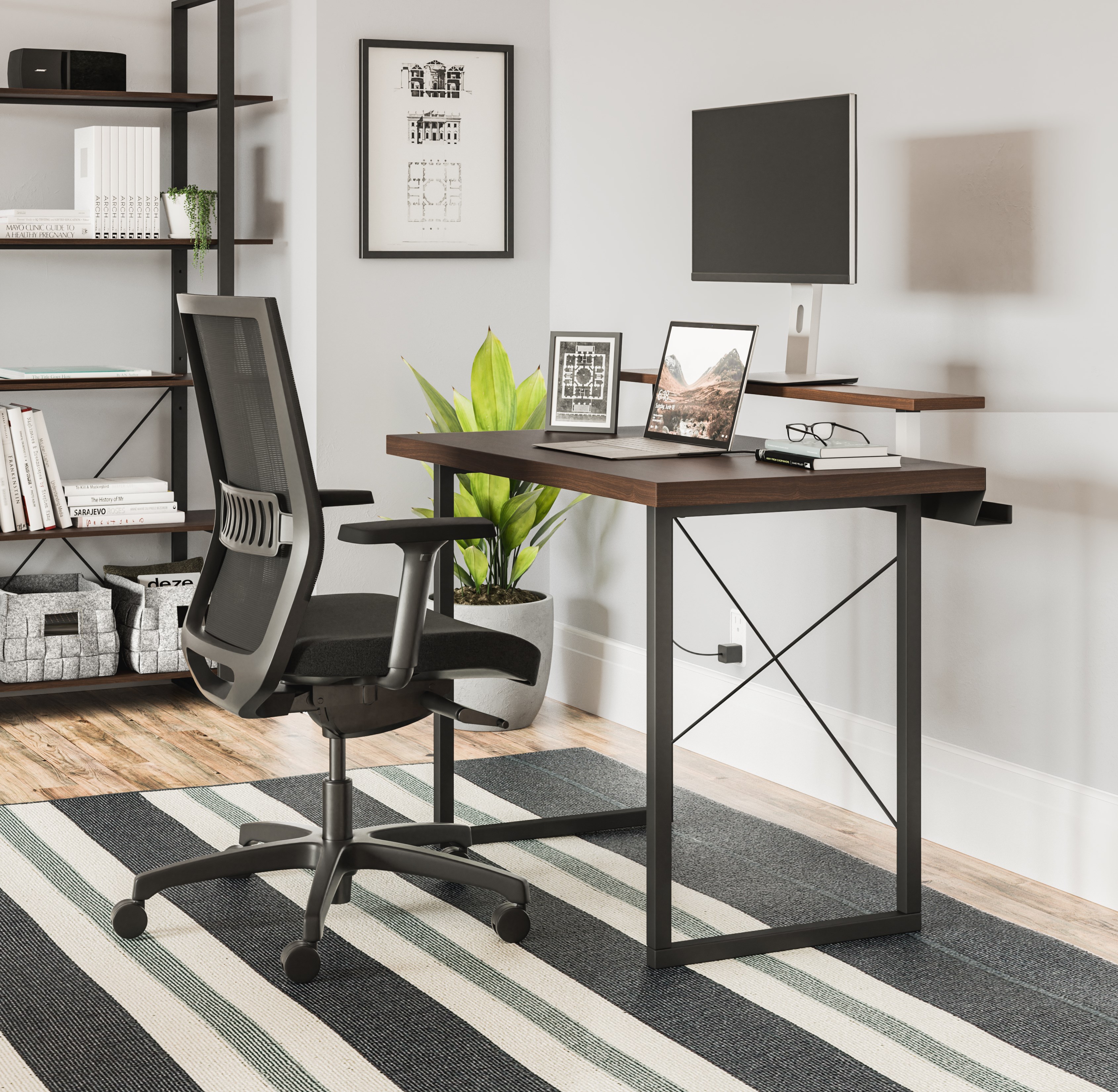 homestyles Merge Desk with Monitor Stand